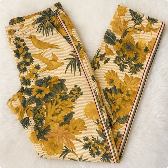 Anthropologie Chino Relaxed Pants – Tropical Floral Print – Size 29 - Picture 2 of 7